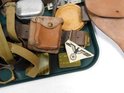 A selection of militaria, to include binoculars, holster, cap, tins, etc. - 2