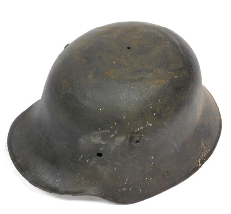 A World War I German helmet shell.