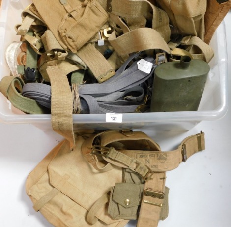 A quantity of military webbing, mainly post war.