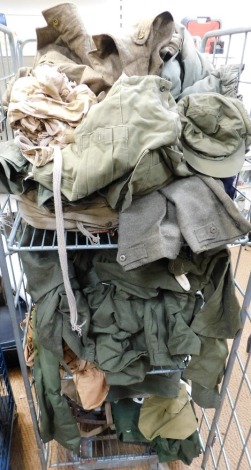 A large quantity of military and military style clothing.