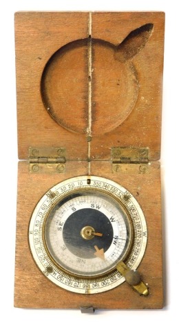 A World War I 1918 dated compass, contained in a wooden case.