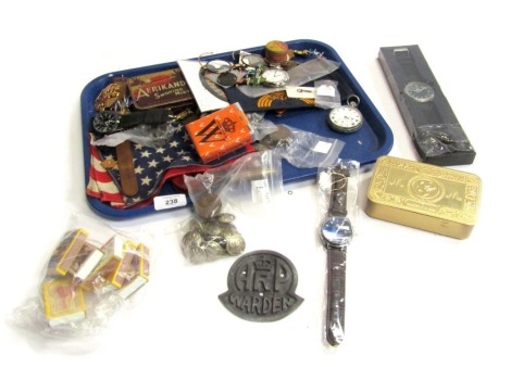 Various items, to include World War II Civil Defence coins, etc.