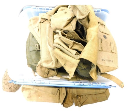 A selection of military webbing pouches.