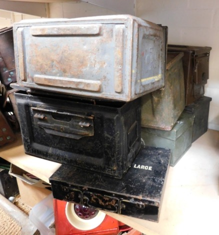 A selection of military ammo tins.