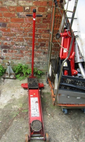 A Clarke strong arm two tonne trolley jack.