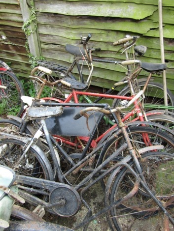 A quantity of various bicycles, of various vintage.