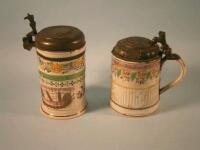 Two early 19thC Sunderland type lustre tankards