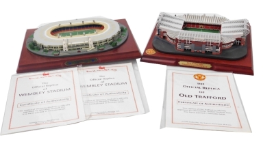 An official Manchester United replica of Old Trafford Stadium
