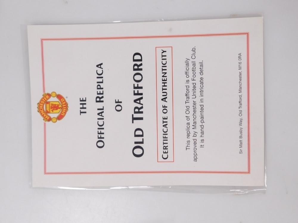 An official Manchester United replica of Old Trafford An official Manchester United replica of Old Trafford