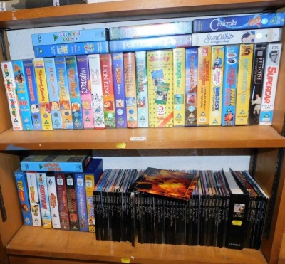 A quantity of Disney VHS tapes, to include The Lion King, Bambi, Cinderella, Peter Pan, together with various In Classical Mood CDs.