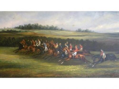 A reproduction oil painting in early 19thC style