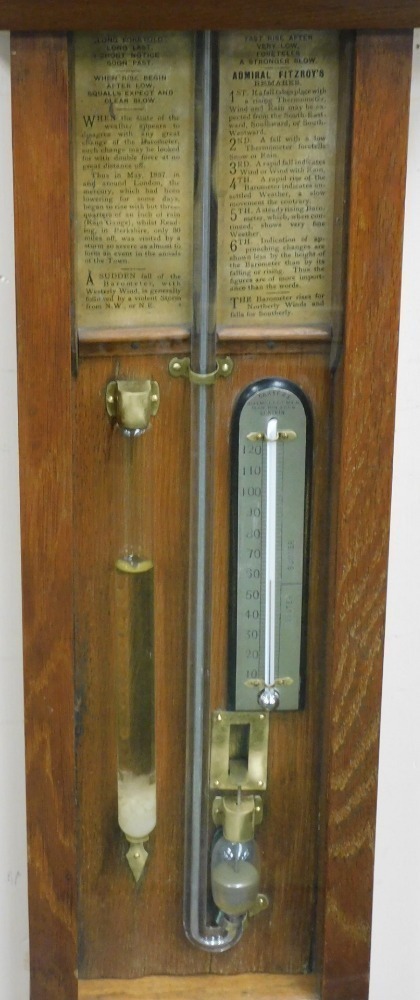 Young Barometer A Victorian oak cased Admiral Fitzroy's barometer, with Improved ...