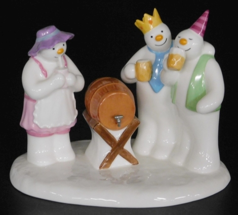 A Coalport Characters porcelain The Snowman figure group, Having A Party, limited edition number 1902 of 2500, boxed.