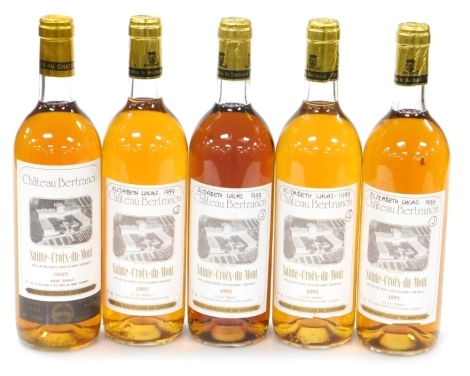 Five bottles of Chateau Bertranon dessert wine, for 1985 (1), and 1995.