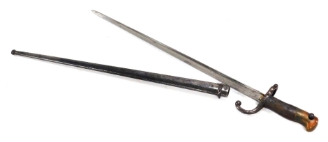 A St Etienne bayonet, dated June 1876, with scabbard.