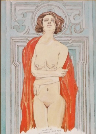 20thC School. Isabella, The Woman From Rome, nude study, watercolour, initialled M G and dated 89, 37.5cm x 26cm.