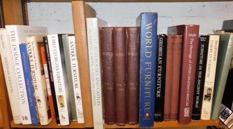 A group of reference books relating to antique furniture, to include The Dodge Collection Of 18th Century French and English Art In The Detroit Institute Of Arts, Bowett (Adam) Early Georgian Furniture 1715-1740, Pain, The Heritage Of Upper Canadian Furni