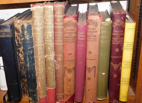 A group of reference books relating to antique furniture, to include The Dictionary of English Furniture, edited by Ralph Edwards, volume one to three, published by Country Life, two late 19thC editions of The Cabinet Maker, Gourdain (M) English Decoratio