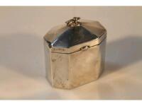 A late Victorian octagonal silver tea caddy