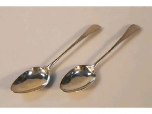A pair of Regency period silver tablespoons