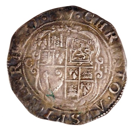 A Charles I silver shilling.