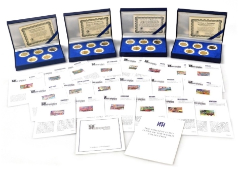 Five Statehood quarter dollars, the Morgan Mint, special edition, four sets, 2003, all boxed with certificate, comprising Illinois, Alabama, Maine, Missouri, Arkansas, Massachusetts, Maryland, South Carolina, New Hampshire, Virginia, Tennessee, Ohio, Loui