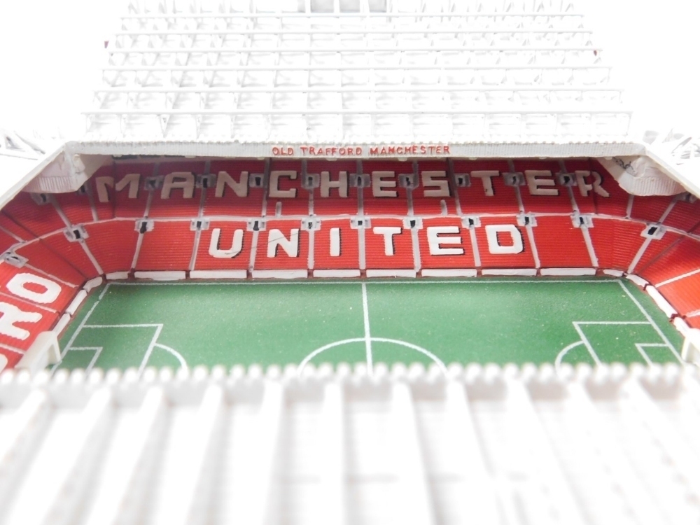 An official Manchester United replica of Old Trafford Stadium