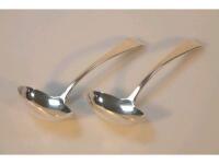 A pair of George IV silver Old English pattern sauce ladles