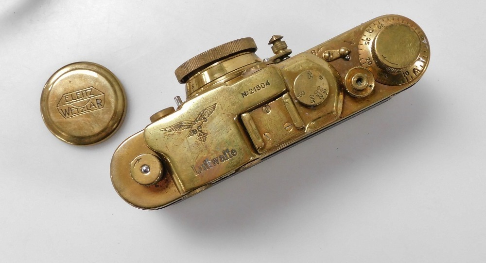 A Russian replica Leica camera, engraved for the Luftwaffe
