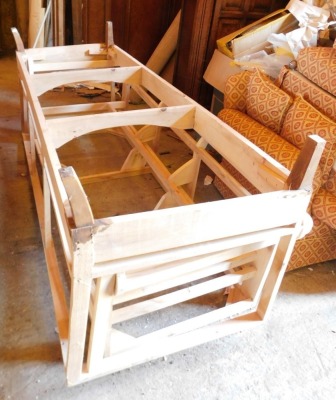 Two modern settee frames.