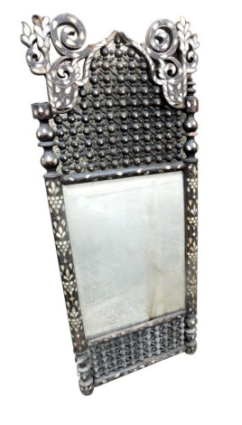 A Moorish mirror, 91cm high, 36cm wide.