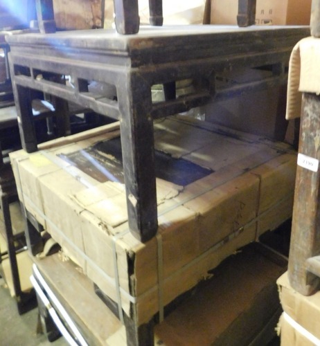Five various late 19th/early 20thC Chinese low tables or coffee tables ...