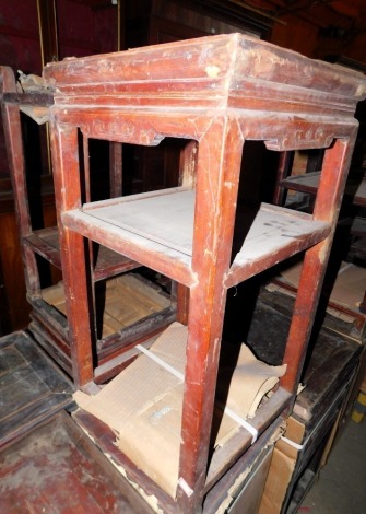 Six late 19th/early 20thC Chinese urn tables, various sizes and designs.