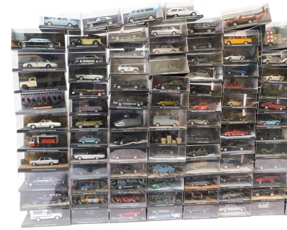 The Eaglemoss James Bond diecast car collection, including Goldfinger, Ford Falcon Ranchero, On