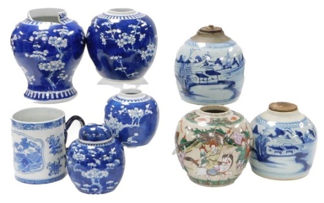 A group of Chinese porcelain ginger jars, etc. (AF) (1 box)