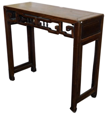 A Chinese hardwood altar table, 88cm high, 100cm wide, 37cm deep.