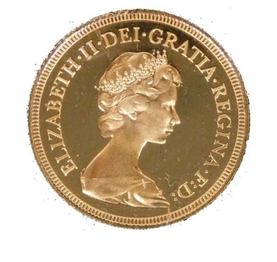 An Elizabeth II gold half proof sovereign, 1979, in outer case and box.