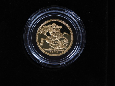 An Elizabeth II gold half proof sovereign, 1979, in outer case and box. - 2