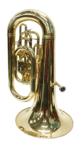 A Yamaha Maestro Tuba, with four valves, 96cm high, in John Packer Ltd case. Part of a large collection of musical instruments.