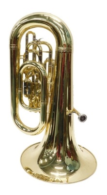 A Yamaha Maestro Tuba, with four valves, 96cm high, in John Packer Ltd case. Part of a large collection of musical instruments.