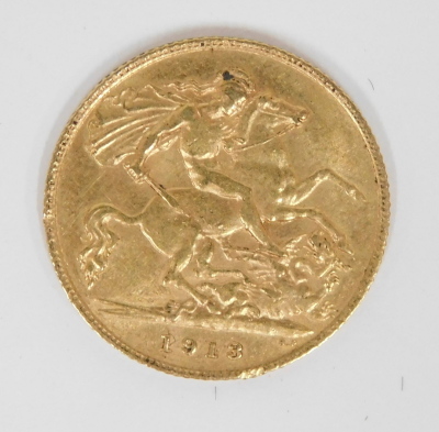 A George V gold half sovereign, 1913. - 2