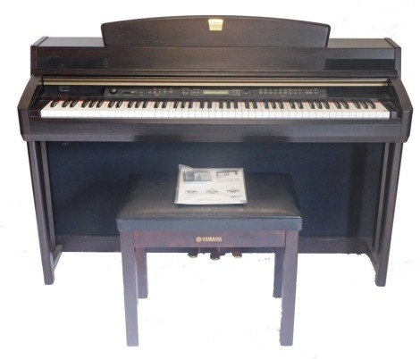 A Yamaha Clavinova GH3 electric piano, 143cm long, with stool.