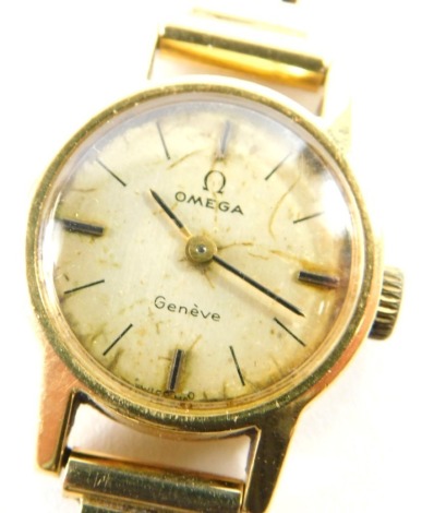 A ladies Omega bracelet watch, the bracelet stamped 585, 20.2g all in.