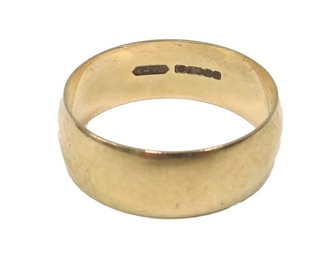 A 21ct gold plain wedding band, marked 875, size R, 4g.