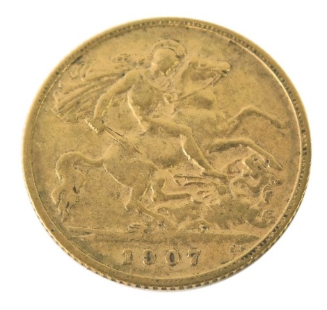 An Edward VII gold half sovereign, 1907.