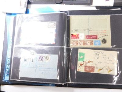 Various stamps, GB collector's stamps, repeat, unperforated and used QEII stamps, 3d purple back, and other mid 20thC, further albums of covers, Continental envelopes, and an accumulation of loose stamps, etc. (a quantity) - 3