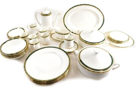 A Royal Albert Paragon Elgin pattern part dinner service, to include lidded tureen, 27cm wide, meat plate, dinner plates, coffee pot, cups, bowls, etc., printed marks beneath. (a quantity)