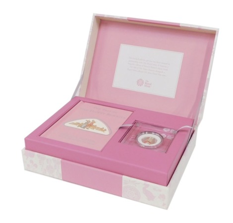 A Royal Mint Beatrix Potter limited edition coin and book gift box set, The Tale of The Flopsy Bunnies, in outer case and box, labelled £120.