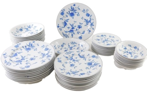 A Wedgwood Home Mikado pattern part dinner service, to include dinner plates, 25cm diameter, vegetable dish, bowls, plates, side plates, etc., printed marks beneath, part settings for ten.