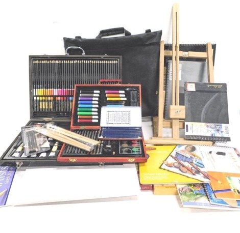 A quantity of art related reference works, miniature easel, 51cm high, etc. (a quantity)